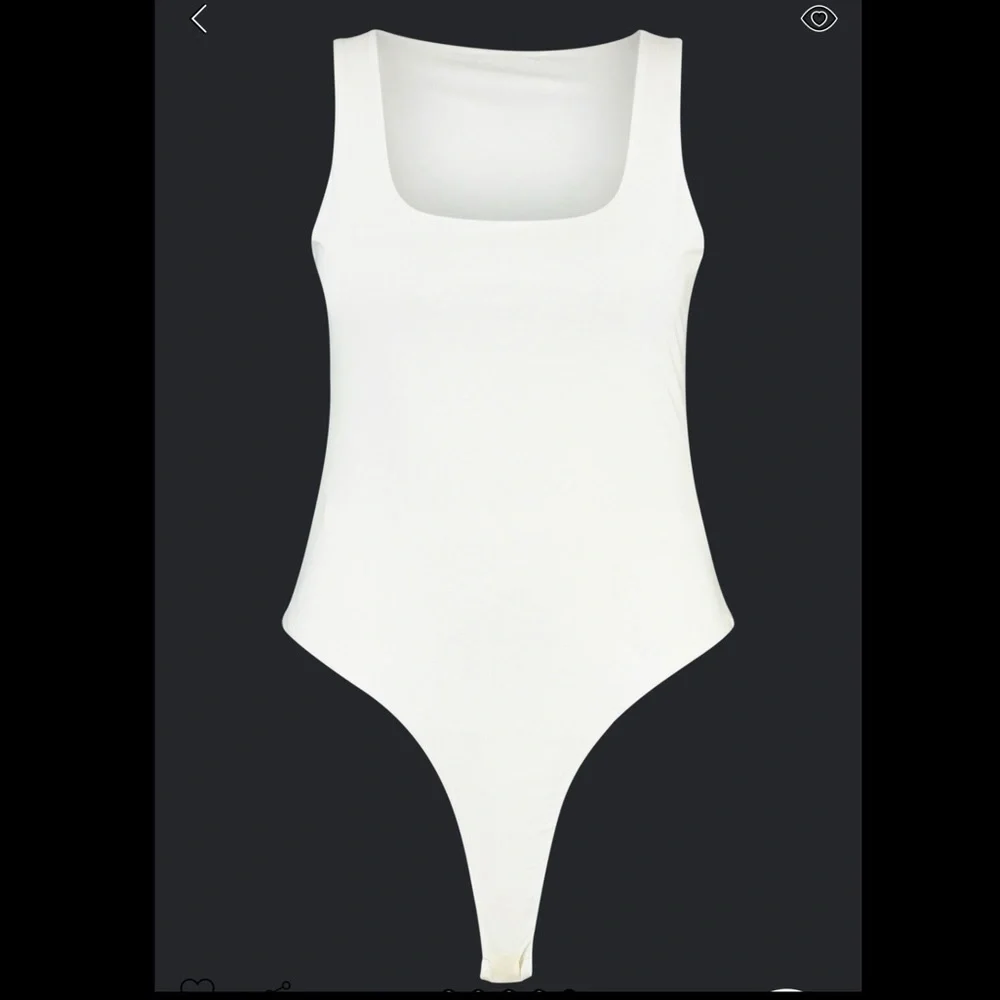 Plus Double Slinky Strappy Bodysuit - White - Picture 3 of 3